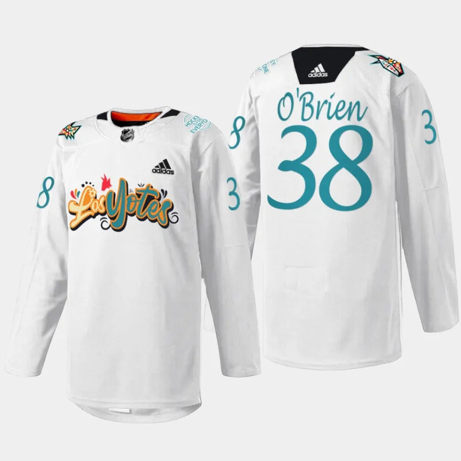 men coyotes liam obrien 2023 warmup los yotes night white jersey