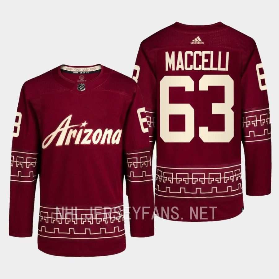 men coyotes matias maccelli 2022 23 primegreen authentic desert night alternate garnet jersey