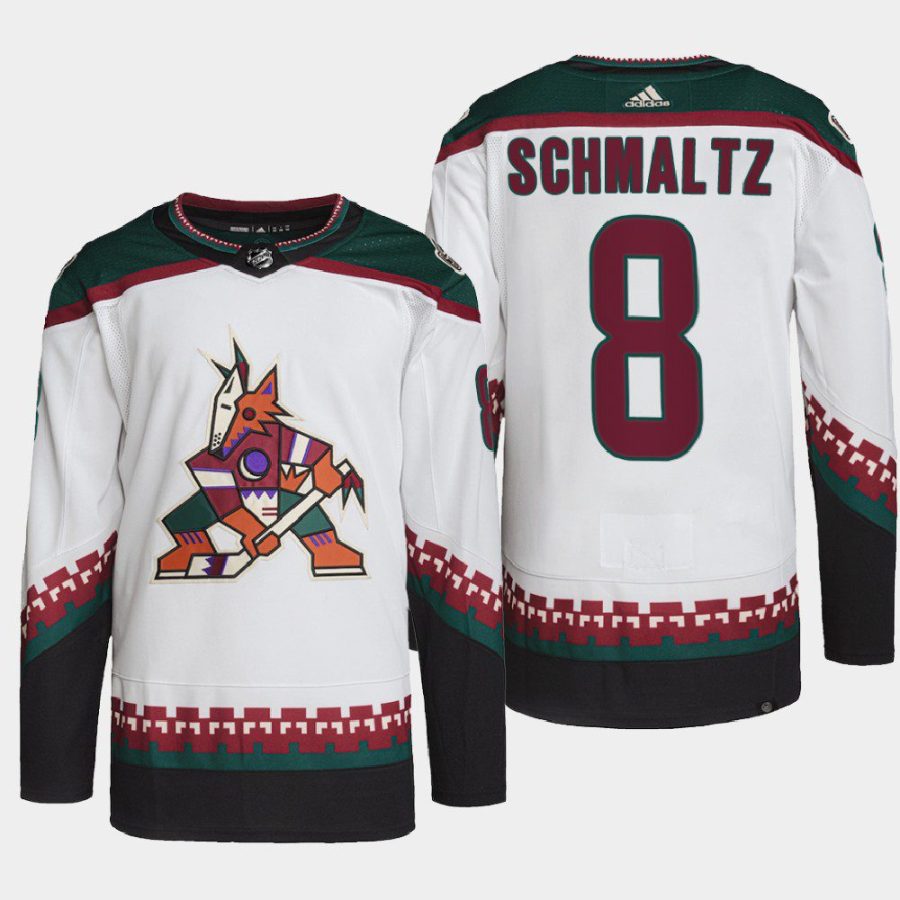 men coyotes nick schmaltz 2022 primegreen authentic pro away white jersey