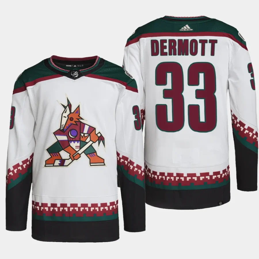 men coyotes travis dermott primegreen away authentic pro white jersey