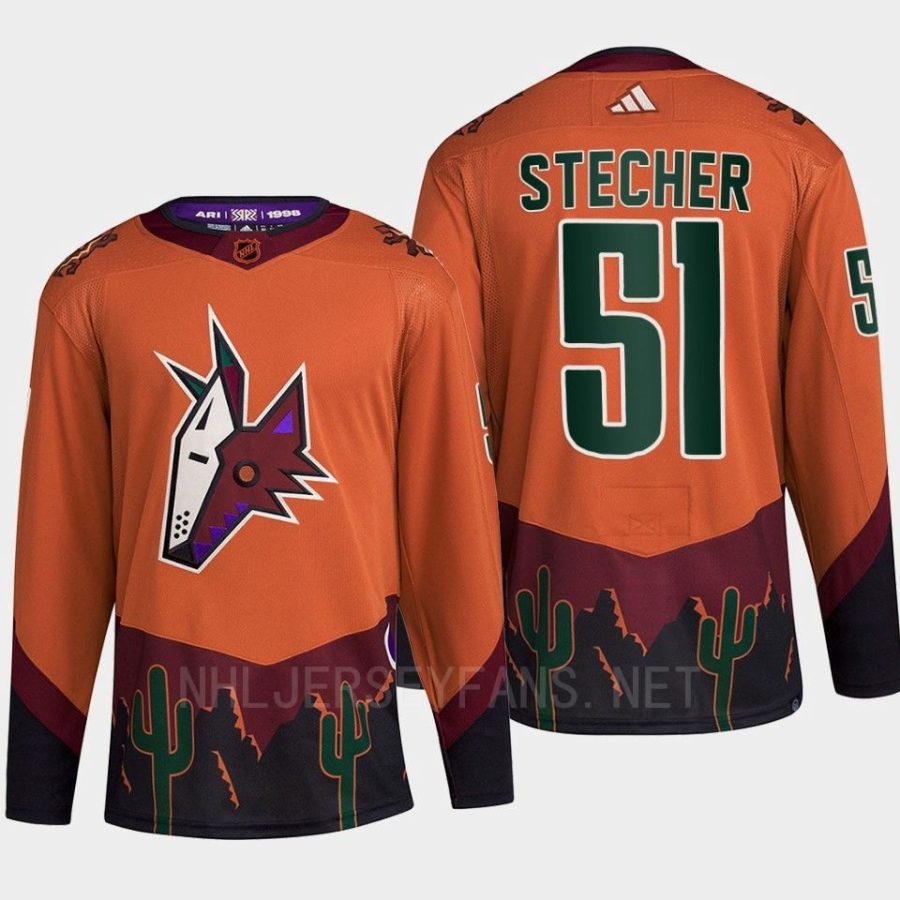 men coyotes troy stecher 2022 authentic primegreen reverse retro 2.0 orange jersey