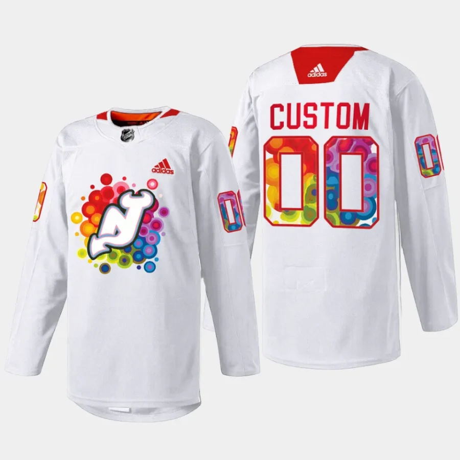 men devils custom special 2023 pride night white jersey