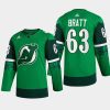 men devils jesper bratt warm up st patricks day 2022 green jersey