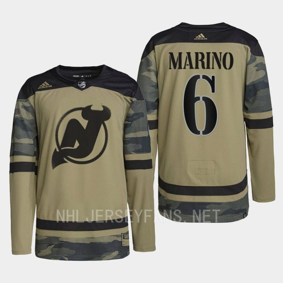 men devils john marino 2022 authentic practice military appreciation camo jersey