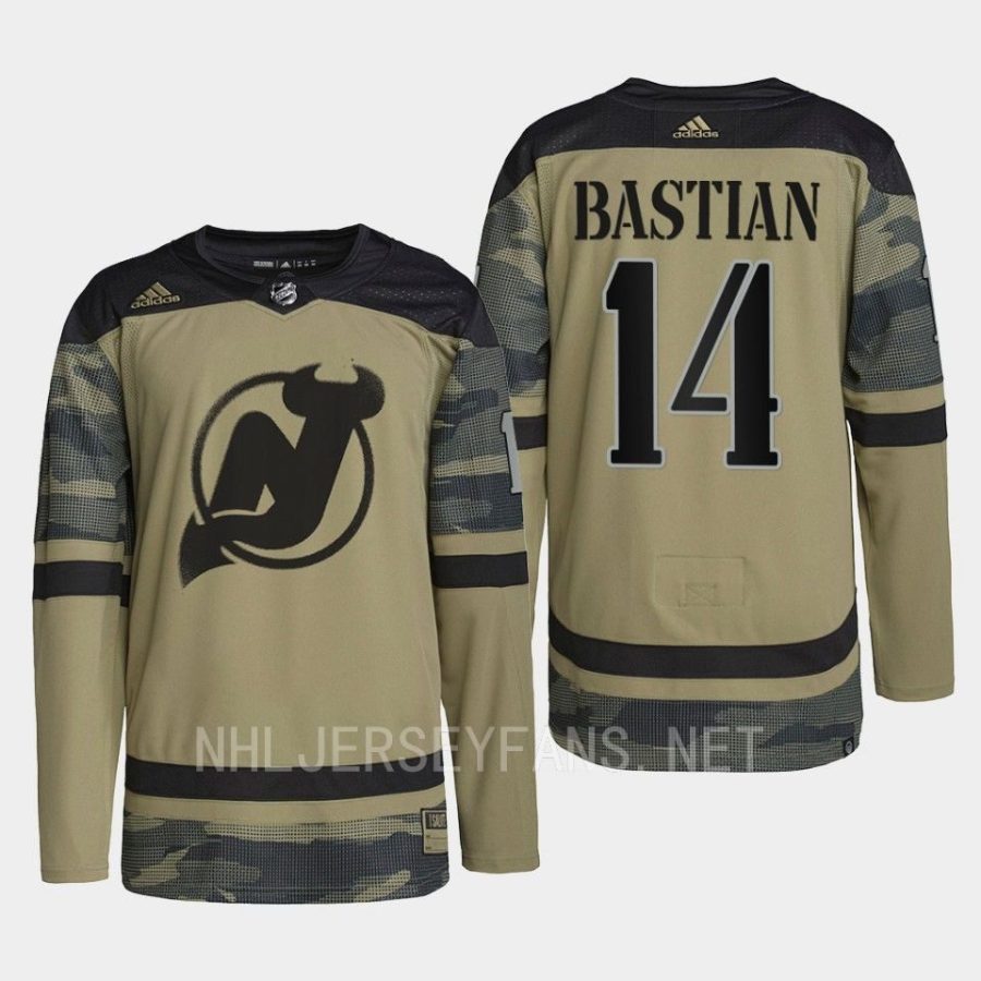 men devils nathan bastian 2022 authentic practice military appreciation camo jersey