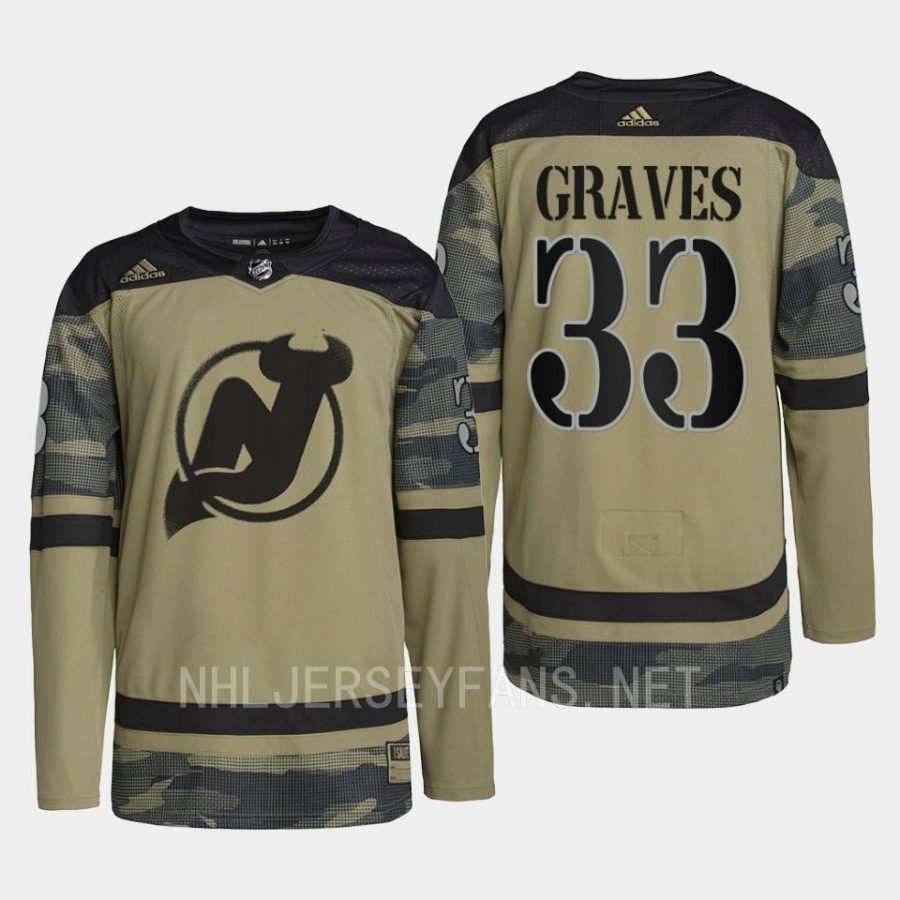 men devils ryan graves 2022 authentic practice military appreciation camo jersey