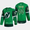 men devils tomas tatar primegreen authentic 2023 st. patricks day green jersey