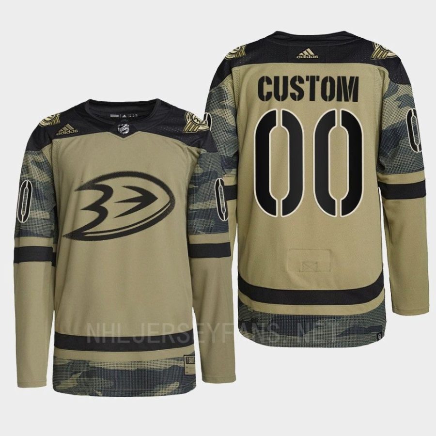 men ducks custom 2022 warmup military appreciation night camo jersey