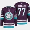 men ducks frank vatrano 2023 24 primegreen 30th anniversary authentic pro purple jersey