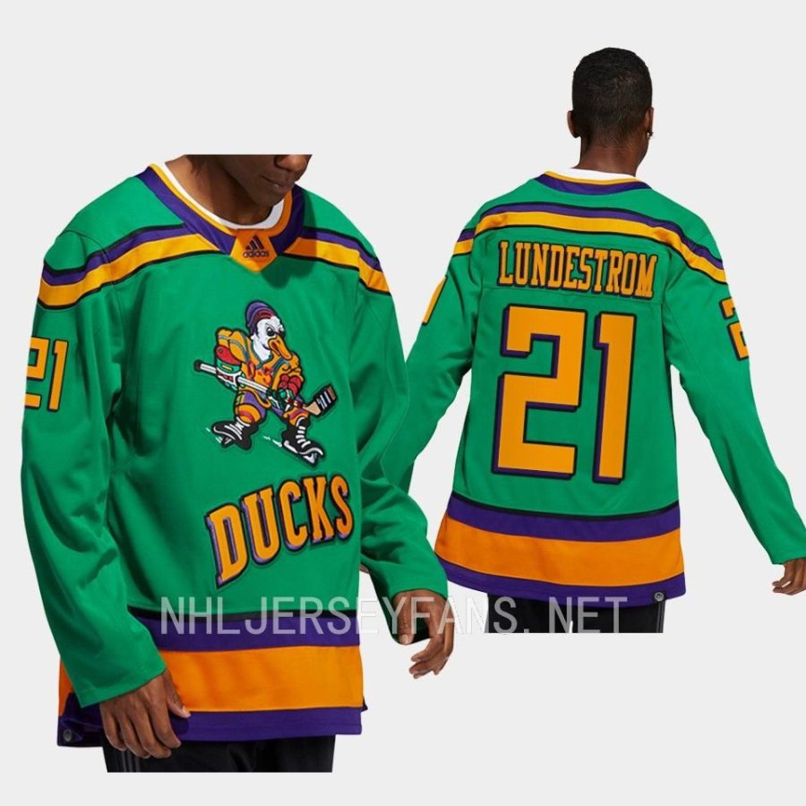 men ducks isac lundestrom authentic mighty ducks green jersey