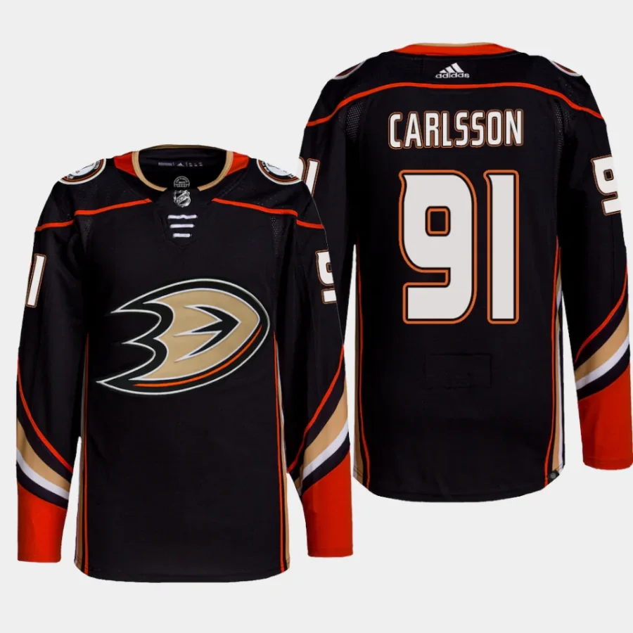 men ducks leo carlsson primegreen home authentic pro black jersey