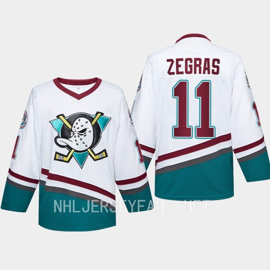 men ducks trevor zegras hockey mighty ducks white jersey