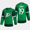 men ducks troy terry warmup st. patricks day green jersey