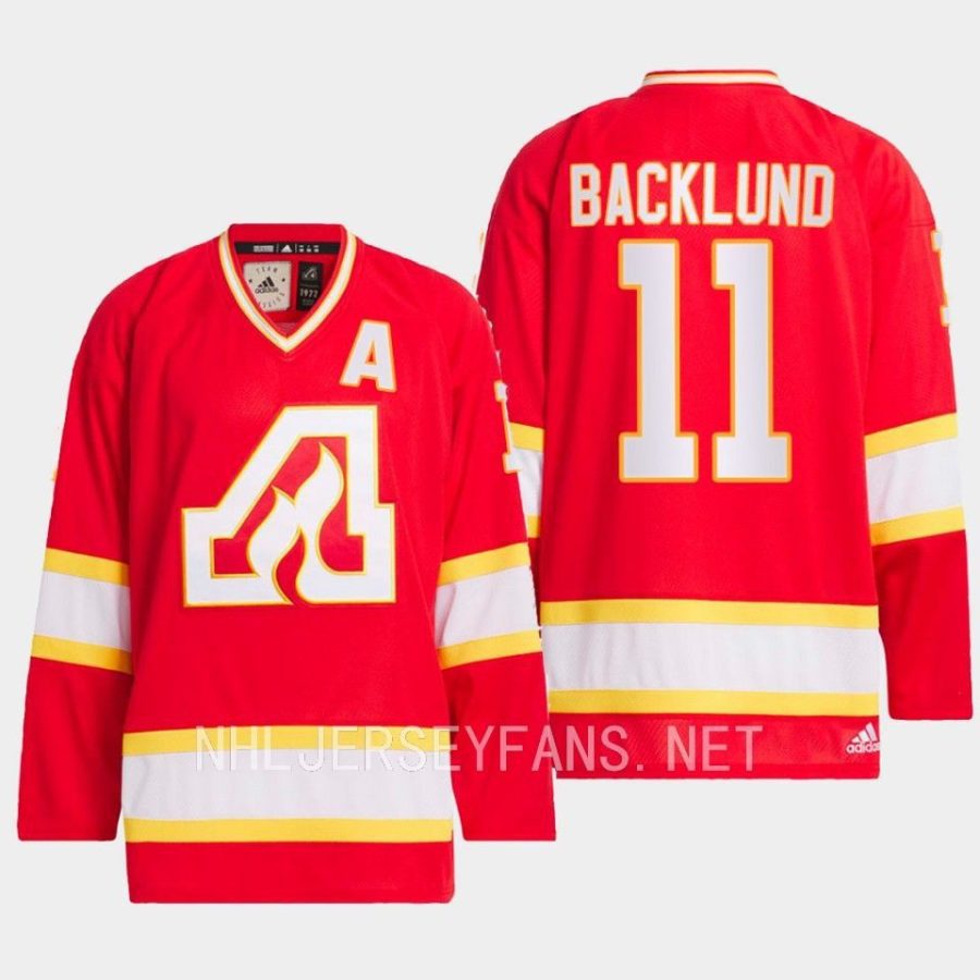 men flames mikael backlund 1973 hockey team classics red jersey