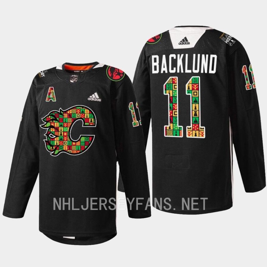 men flames mikael backlund jarome iginla black history month 2023 black jersey