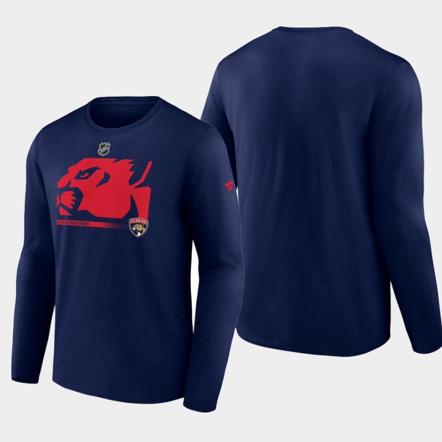 men florida panthers authentic pro core collection navy secondary long sleeve t shirt