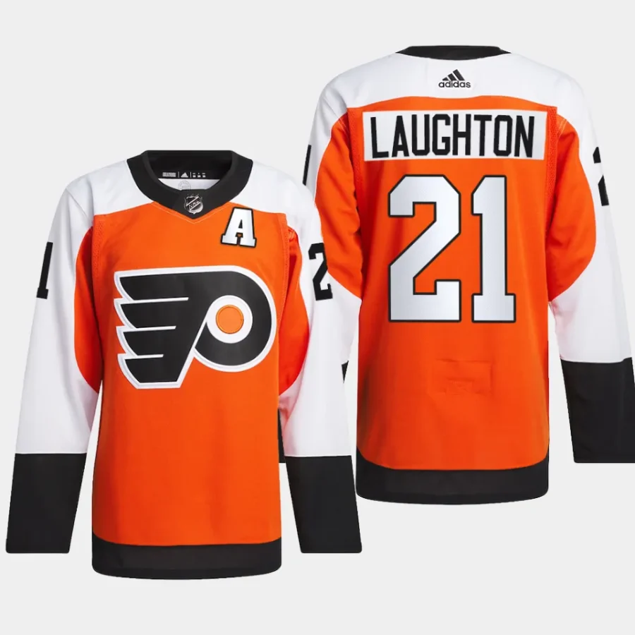 men flyers scott laughton 2023 24 home authentic primegreen burnt orange jersey