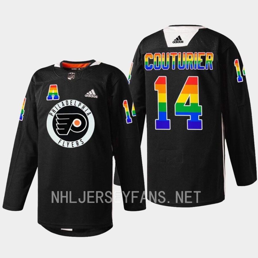 men flyers sean couturier fueled by philly pride 2023 black jersey