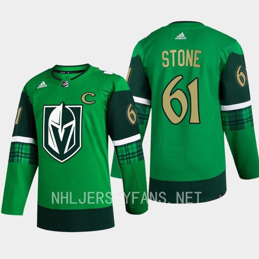 men golden knights mark stone 2023 st. patricks day primegreen authentic jersey green