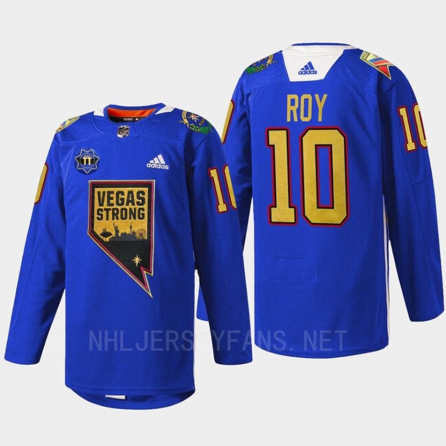 men golden knights nicolas roy 2022 first respondersthentic nevada day blue jersey