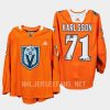 men golden knights william karlsson 2022 warmups hispanic heritage night orange jersey