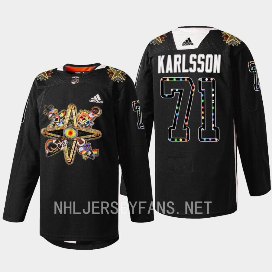 men golden knights william karlsson warmups 2023 pride knight black jersey