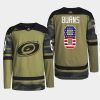 men hurricanes brent burns 2023 warmup military appreciation camo jersey