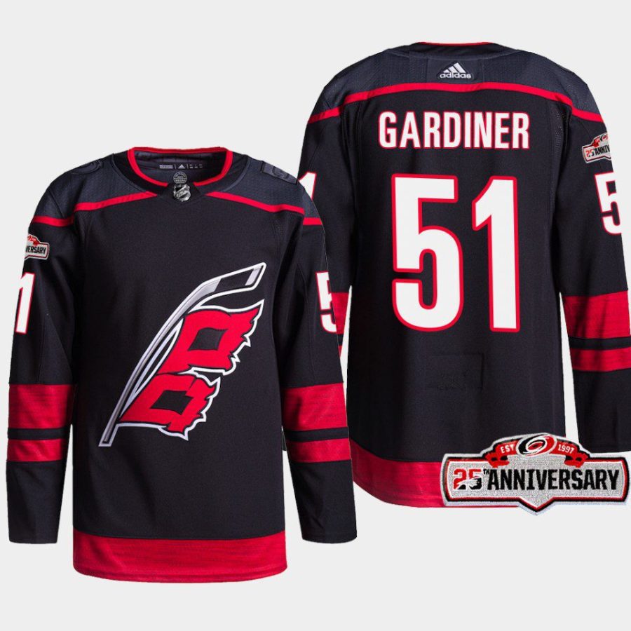 men hurricanes jake gardiner 2022 23 25th anniversary authentic home black jersey