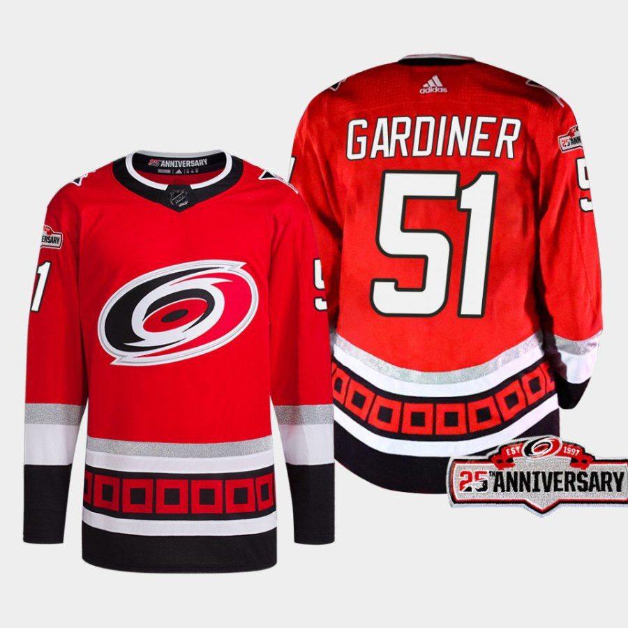 men hurricanes jake gardiner 2022 23 25th anniversary third red jersey