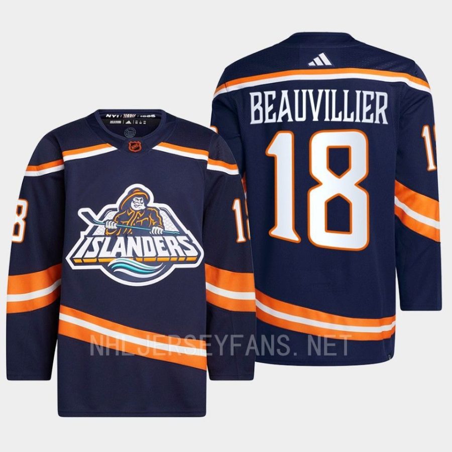 men islanders anthony beauvillier 2022 primegreen authentic reverse retro 2.0 navy jersey