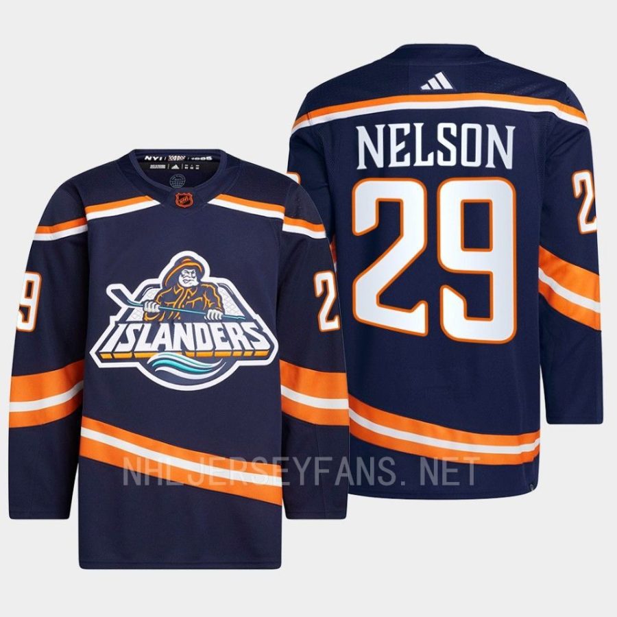 men islanders brock nelson 2022 primegreen authentic reverse retro 2.0 navy jersey