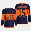 men islanders cal clutterbuck authentic pro 2024 nhl stadium series navy jersey