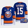 men islanders cal clutterbuck primegreen authentic 50th anniversary royal jersey