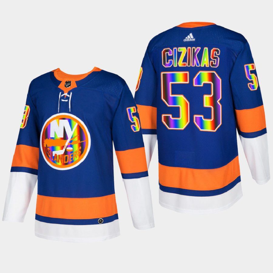 men islanders casey cizikas hockeyisforeveryone pride night 2022 royal jersey