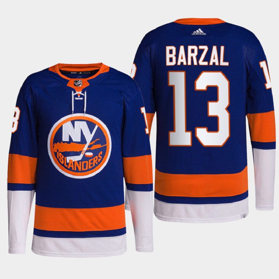 men islanders mathew barzal 2022 primegreen authentic pro home royal jersey