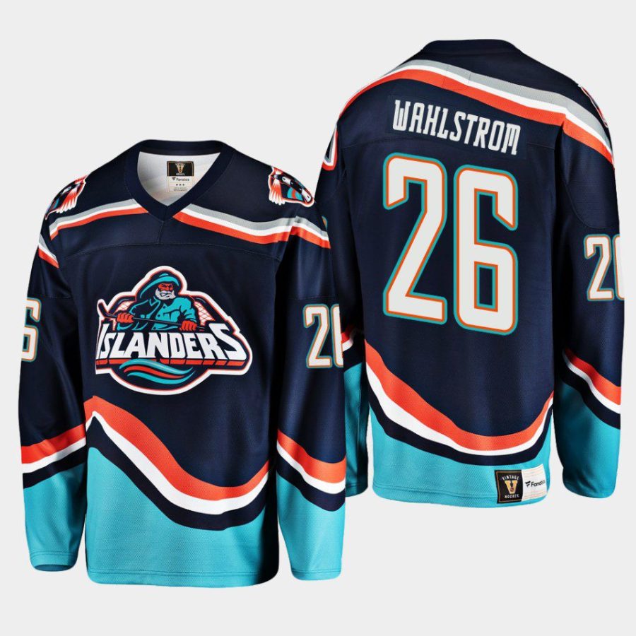 men islanders oliver wahlstrom 2022 23 replica reverse retro 2.0 navy jersey