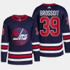 men jets laurent brossoit authentic pro alternate primegreen navy jersey