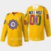 men jets mick e moose warmup south asian heritage night 2023 gold jersey