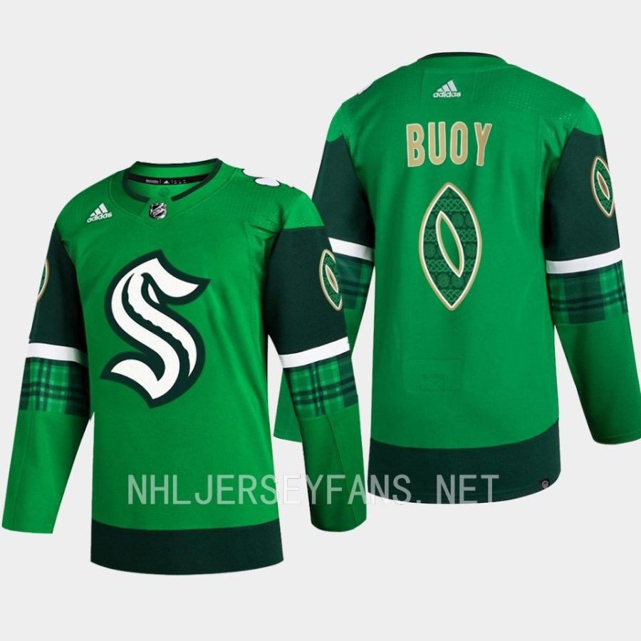 men kraken buoy primegreen authentic 2023 st. patricks day green jersey