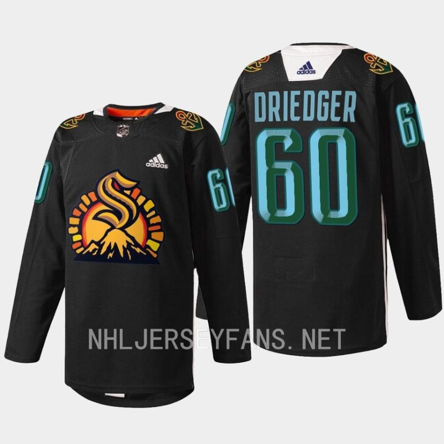 men kraken chris driedger 2023 specialty warmup black history month black jersey