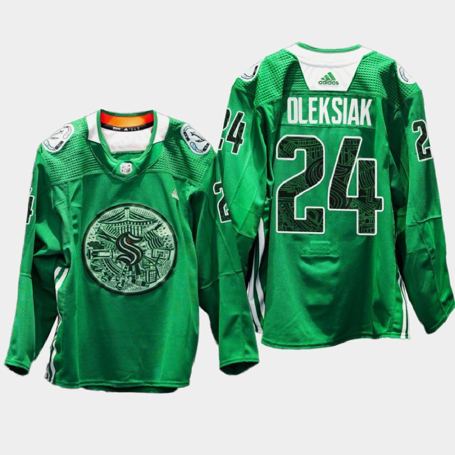 men kraken jamie oleksiak eco conscious green night 2022 green jersey