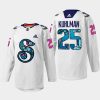 men kraken karson kuhlman 2022 warmup pride night white jersey