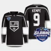 men la kings adrian kempe authentic pro 2023 nhl global series primegreen black jersey