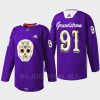 men la kings carl grundstrom sugar skull warmup dia de los metros night 2022 purple jersey