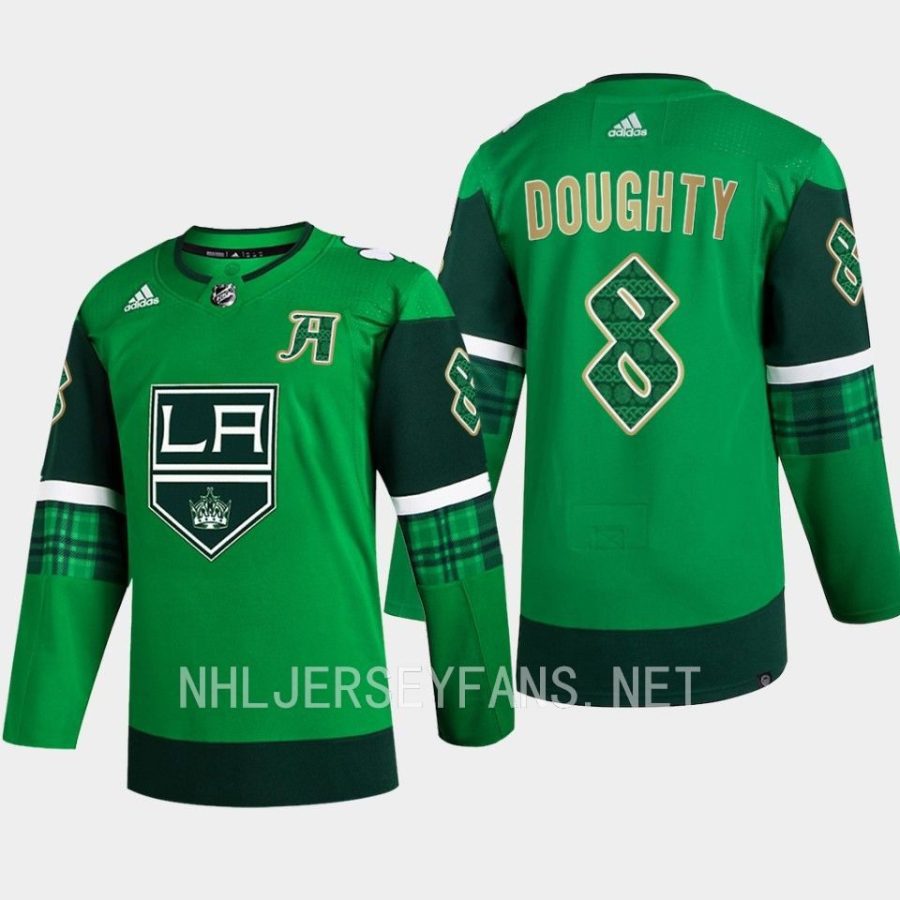 men la kings drew doughty 2023 st. patricks day primegreen authentic jersey green