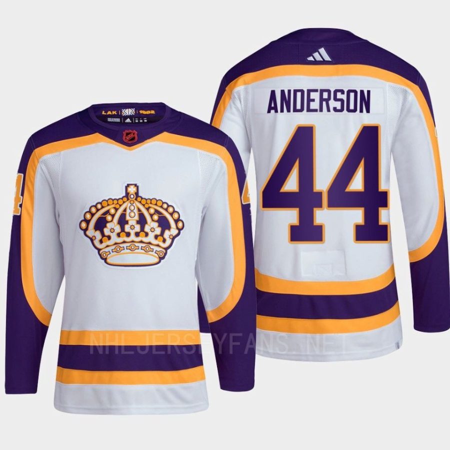 men la kings mikey anderson 2022 authentic primegreen reverse retro 2.0 white jersey