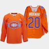 men les canadiens chris wideman warmup indigenous celebration night 2022 orange jersey