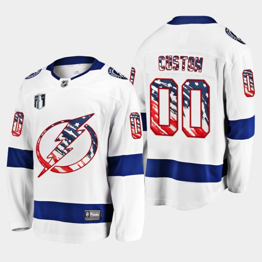 men lightning custom 2022 stars stripes flag 4th of july white jersey