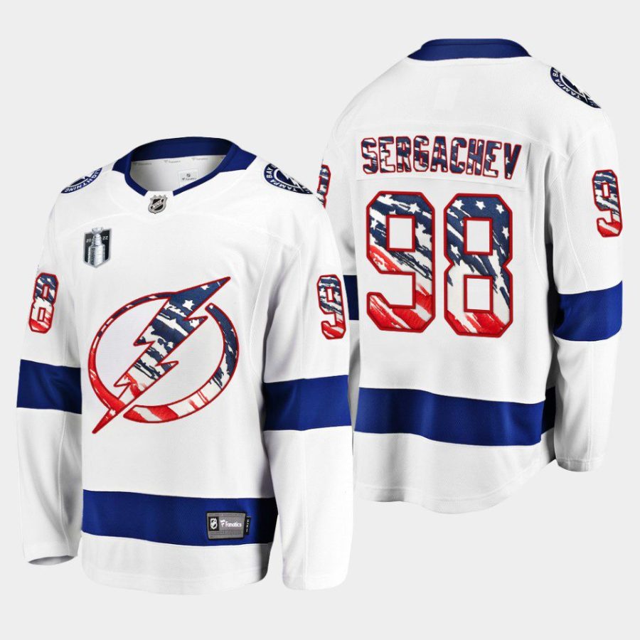 men lightning mikhail sergachev 2022 stars stripes flag 4th of july white jersey