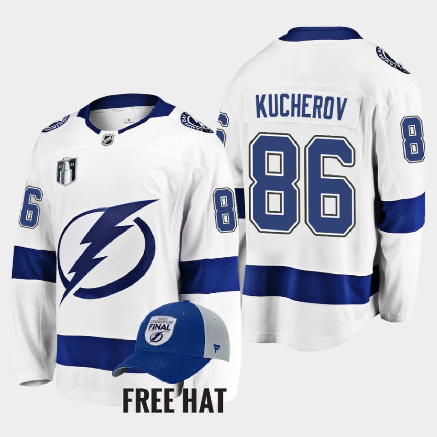 men lightning nikita kucherov away 2022 stanley cup final white jersey